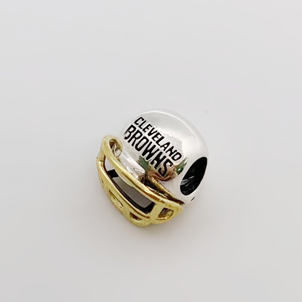 Pandora Cleveland Browns Charm Football Helmet Bead Charm Pendant S925 Sterling